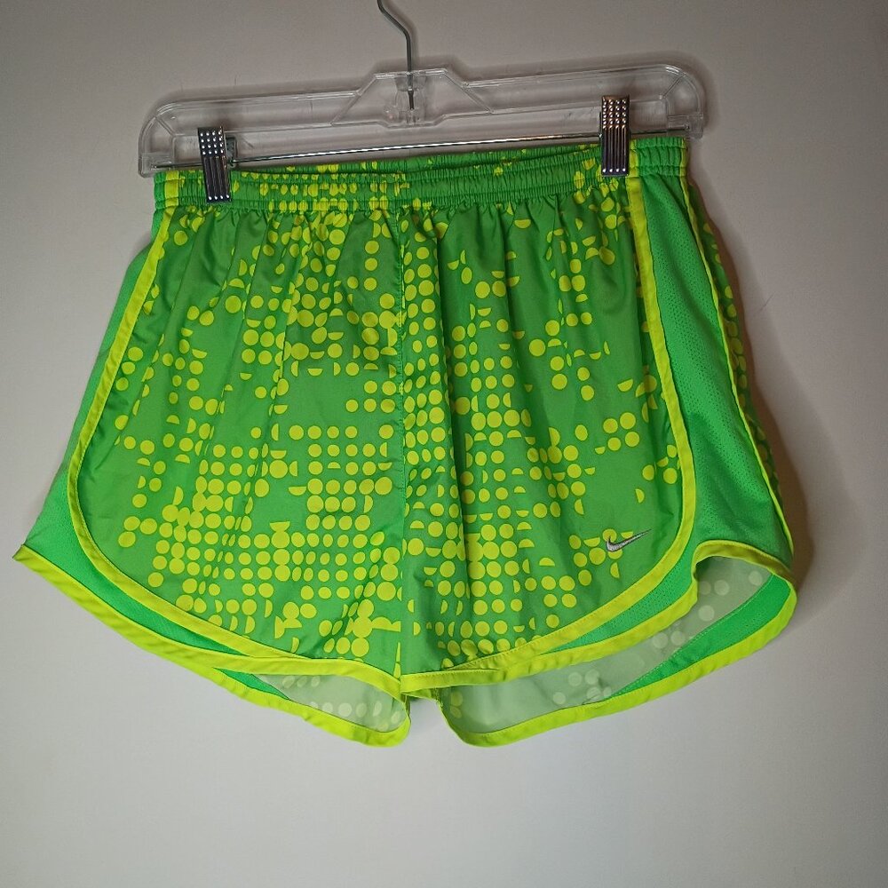 Nike Dri-Fit Women's Athletic Running Shorts Medium Neon Green and Yellow